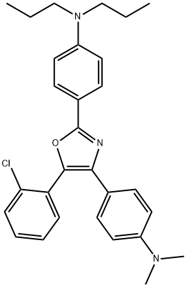 4-[5-(2-chlorophenyl)-4-[4-(dimethylamino)phenyl]-oxazol-2-yl]-N,N-dipropyl-aniline  Struktur