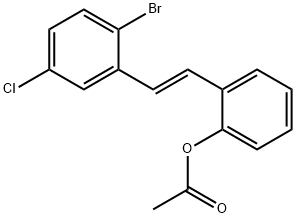 2-[(1E)-2-(2-溴-5-氯苯基)乙烯基]苯酚乙酸酯, 1000890-01-6, 結(jié)構(gòu)式