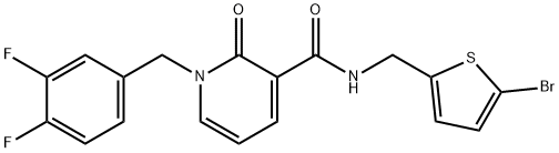 3-PyridinecarboxaMide, N-[(5-broMo-2-thienyl)Methyl]-1-[(3,4-difluorophenyl)Methyl]-1,2-dihydro-2-oxo- Struktur