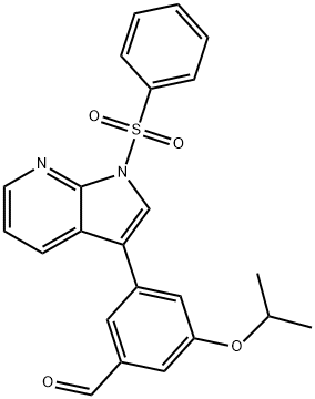 Benzaldehyde, 3-(1-Methylethoxy)-5-[1-(phenylsulfonyl)-1H-pyrrolo[2,3-b]pyridin-3-yl]- Struktur