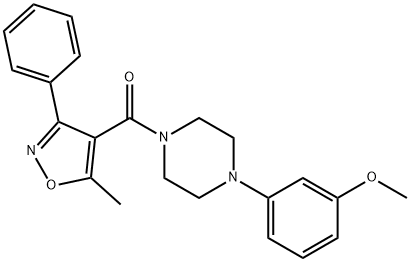 Methanone, [4-(3-methoxyphenyl)-1-piperazinyl](5-methyl-3-phenyl-4-isoxazolyl)- Struktur