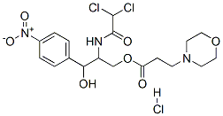 [2-[(2,2-dichloroacetyl)amino]-3-hydroxy-3-(4-nitrophenyl)propyl] 3-mo rpholin-4-ylpropanoate hydrochloride Struktur