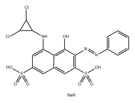 disodium 5-[(2,3-dichlorocyclopropyl)amino]-4-hydroxy-3-(phenylazo)naphthalene-2,7-disulphonate Struktur