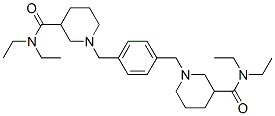 alpha, alpha'-bis(3-(N,N-diethylcarbamoyl)piperidino)-4-xylene Struktur