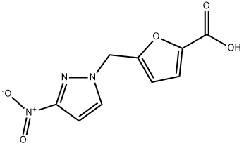 5-[(3-nitro-1H-pyrazol-1-yl)methyl]-2-furoic acid Struktur