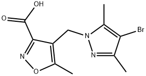 4-[(4-bromo-3,5-dimethyl-1H-pyrazol-1-yl)methyl]-5-methylisoxazole-3-carboxylic acid Struktur