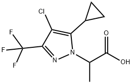 2-[4-CHLORO-5-CYCLOPROPYL-3-(TRIFLUOROMETHYL)-1H-PYRAZOL-1-YL]PROPANOIC ACID Struktur