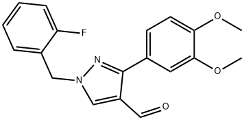 3-(3,4-DIMETHOXYPHENYL)-1-(2-FLUOROBENZYL)-1H-PYRAZOLE-4-CARBALDEHYDE Struktur