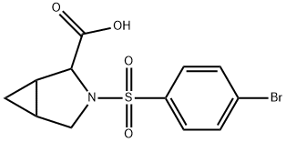 3-[(4-bromophenyl)sulfonyl]-3-azabicyclo[3.1.0]hexane-2-carboxylic acid Struktur