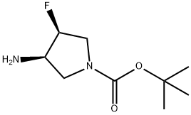 Cis-tert-butyl3-amino-4-fluoropyrrolidine-1-carboxylate Struktur