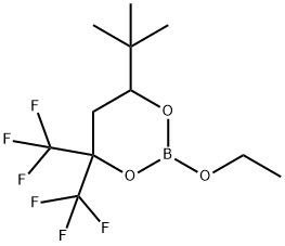 1,3,2-Dioxaborinane, 6-tert-butyl-2-methoxy-4,4-bis(trifluoromethyl)- Struktur