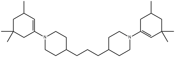 1-(3,3,5-trimethyl-1-cyclohexen-1-yl)-4-[3-[1-(3,5,5-trimethyl-1-cyclohexen-1-yl)-4-piperidyl]propyl]piperidine  Struktur