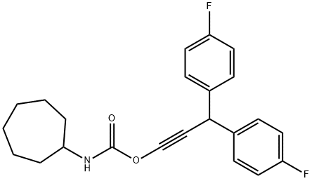 Di-(p-fluorophenyl)propynyl-N-cycloheptyl-carbamate Struktur