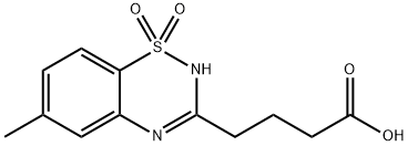 6-Methyl-2H-1,2,4-benzothiadiazine-3-butanoic acid 1,1-dioxide Struktur