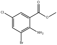 Benzoic acid, 2-aMino-3-broMo-5-chloro-, Methyl ester Struktur