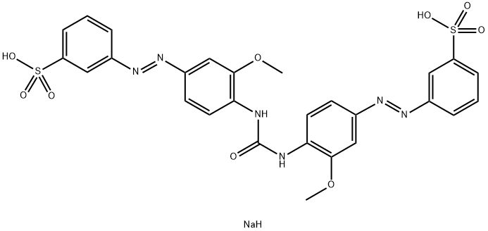 disodium 3,3'-[carbonylbis[imino(3-methoxy-4,1-phenylene)azo]]bis[benzenesulphonate]  Struktur