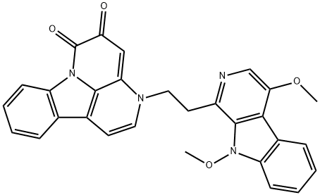 3-[2-(4,9-Dimethoxy-9H-pyrido[3,4-b]indol-1-yl)ethyl]-3H-indolo[3,2,1-de][1,5]naphthyridine-5,6-dione Struktur