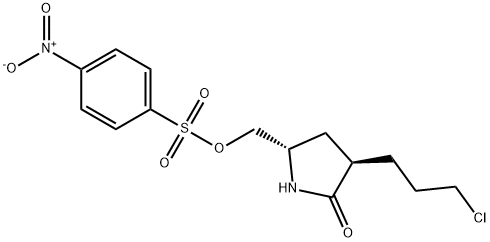 Benzenesulfonic acid, 4-nitro-, [(2S,4R)-4-(3-chloropropyl)-5-oxo-2-pyrrolidinyl]Methyl ester Struktur