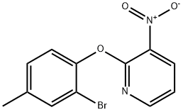 2-(2-bromo-4-methylphenoxy)-3-nitropyridine Struktur