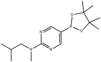 N-Isobutyl-5-(4,4,5,5-tetramethyl-1,3,2-dioxaborolan-2-yl)pyrimidin-2-amine Struktur