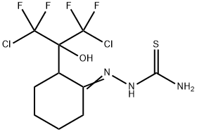 [[2-(1,3-dichloro-1,1,3,3-tetrafluoro-2-hydroxy-propan-2-yl)cyclohexylidene]amino]thiourea Struktur