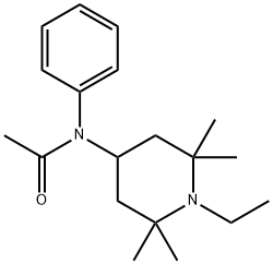 N-(1-ethyl-2,2,6,6-tetramethyl-4-piperidyl)-N-phenyl-acetamide Struktur