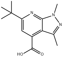 6-(tert-Butyl)-1,3-dimethyl-1H-pyrazolo[3,4-b]pyridine-4-carboxylic acid Struktur