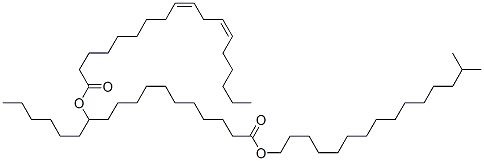 9,12-Octadecadienoic acid (9Z,12Z)-, 1-hexyl-12-(isohexadecyloxy)-12-oxododecyl ester Struktur