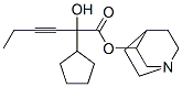 1-azabicyclo[2.2.2]oct-8-yl 2-cyclopentyl-2-hydroxy-hex-3-ynoate Struktur