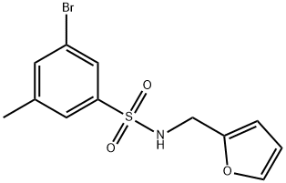 3-BroMo-N-(furan-2-ylMethyl)-5-MethylbenzenesulfonaMide Struktur