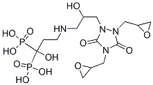 diglycidyl-(3-(3,3-bisphosphono-3-hydroxypropylamino)-2-hydroxypropyl)urazol Struktur