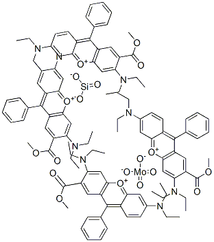 Xanthylium, 3,6-bis(diethylamino)-9-2-(methoxycarbonyl)phenyl-, molybdatesilicate Struktur