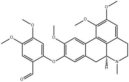 4,5-Dimethoxy-2-[[(6aS)-5,6,6a,7-tetrahydro-1,2,10-trimethoxy-6-methyl-4H-dibenzo[de,g]quinolin-9-yl]oxy]benzaldehyde Struktur