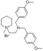 1-(2-(Bis(p-methoxybenzyl)amino)ethyl)-1-methyl-piperidinium bromide Struktur