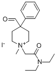 1-((Diethylcarbamoyl)methyl)-4-formyl-1-methyl-4-phenylpiperidinium io dide Struktur