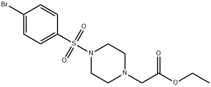 Ethyl 2-(4-(4-bromophenylsulfonyl)piperazinoacetate Struktur