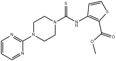 methyl 3-({[4-(2-pyrimidinyl)piperazino]carbothioyl}amino)-2-thiophenecarboxylate Struktur