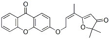 3-((3-(4,5-dihydro-5,5-dimethyl-4-oxo-2-furanyl)-2-butenyl)oxy)-9H-xanthen-9-one Struktur