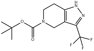 TERT-BUTYL 3-(TRIFLUOROMETHYL)-1,4,6,7-TETRAHYDRO-5H-PYRAZOLO[4,3-C]PYRIDINE-5-CARBOXYLATE Struktur