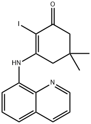 2-iodo-5,5-dimethyl-3-(8-quinolinylamino)-2-cyclohexen-1-one Struktur