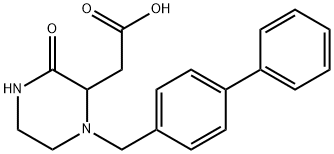 [1-(4-Biphenylylmethyl)-3-oxo-2-piperazinyl]-acetic acid Struktur