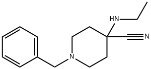 1-benzyl-4-(ethylamino)piperidine-4-carbonitrile  Struktur