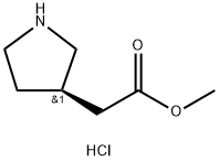 3-Pyrrolidineacetic acid, Methyl ester, hydrochloride, (3R)- Struktur