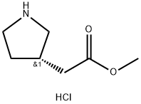 3-Pyrrolidineacetic acid, Methyl ester, hydrochloride, (3S)- Struktur