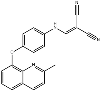 2-({4-[(2-methyl-8-quinolinyl)oxy]anilino}methylene)malononitrile Struktur