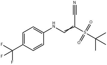 (E)-2-(tert-butylsulfonyl)-3-[4-(trifluoromethyl)anilino]-2-propenenitrile Struktur