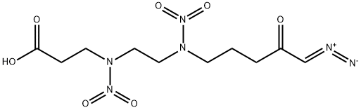 N-(2-((5-Diazo-4-oxopentyl)nitroamino)ethyl)-N-nitro-beta-alanine Struktur