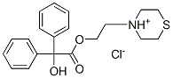 2-(1-thia-4-azoniacyclohex-4-yl)ethyl 2-hydroxy-2,2-diphenyl-acetate c hloride Struktur