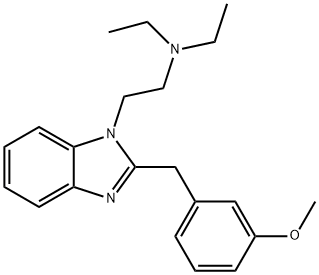 1-(2-Diethylaminoethyl)-2-(3-methoxybenzyl)-benzimidazole Struktur