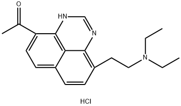 1-beta-Diethylaminoethyl-4-acetylperimidine dihydrochloride Struktur